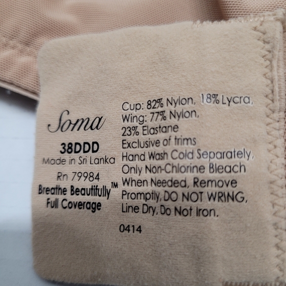 SOMA Tan Padded Bra 38F - Picture 5 of 5